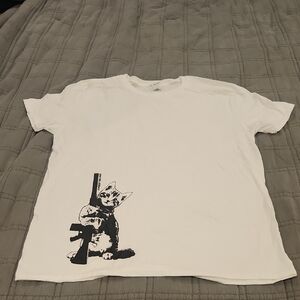 Gildan White Tee with Cat Graphic Size XL, new Without Tags!
